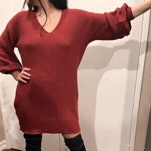 Rust sweater dress